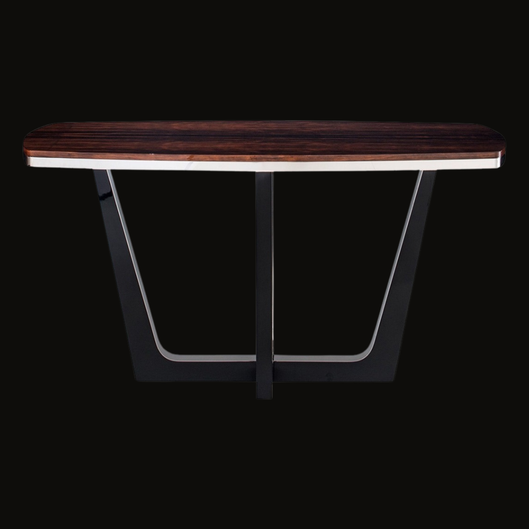 Modern Dark Wood and Metal Console Table