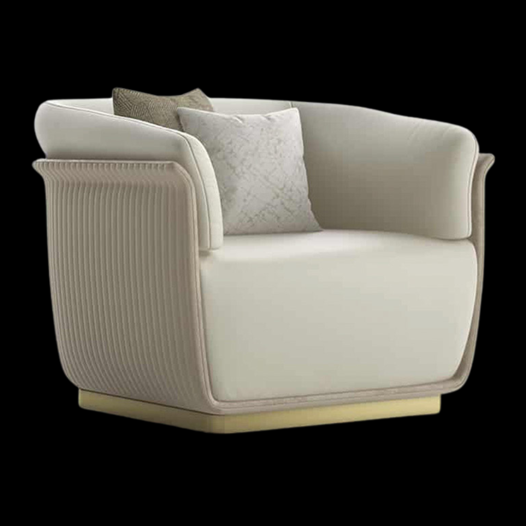 Luxurious Beige Armchair with Sculpted Curves | Inside Home Studio