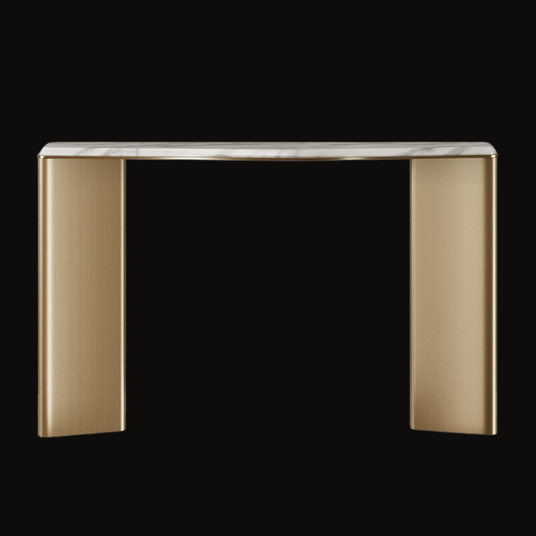 Modern Marble and Gold Console Table