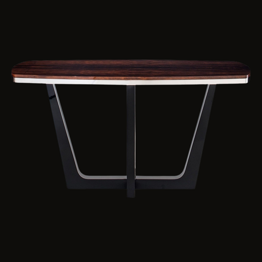 Modern Dark Wood and Metal Console Table