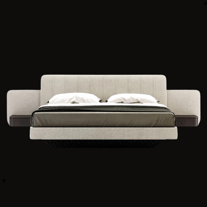 Luxury Upholstered Customizable Bed with Built-in Nightstands – Modern Design