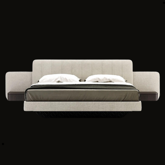Luxury Upholstered Customizable Bed with Built-in Nightstands – Modern Design
