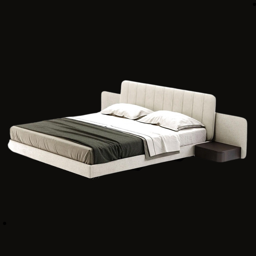 Luxury Upholstered Customizable Bed with Built-in Nightstands – Modern Design