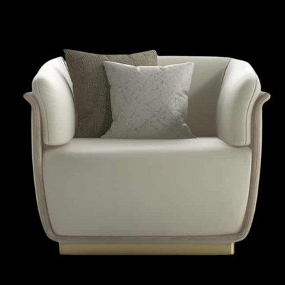 Luxurious Beige Armchair with Sculpted Curves | Inside Home Studio